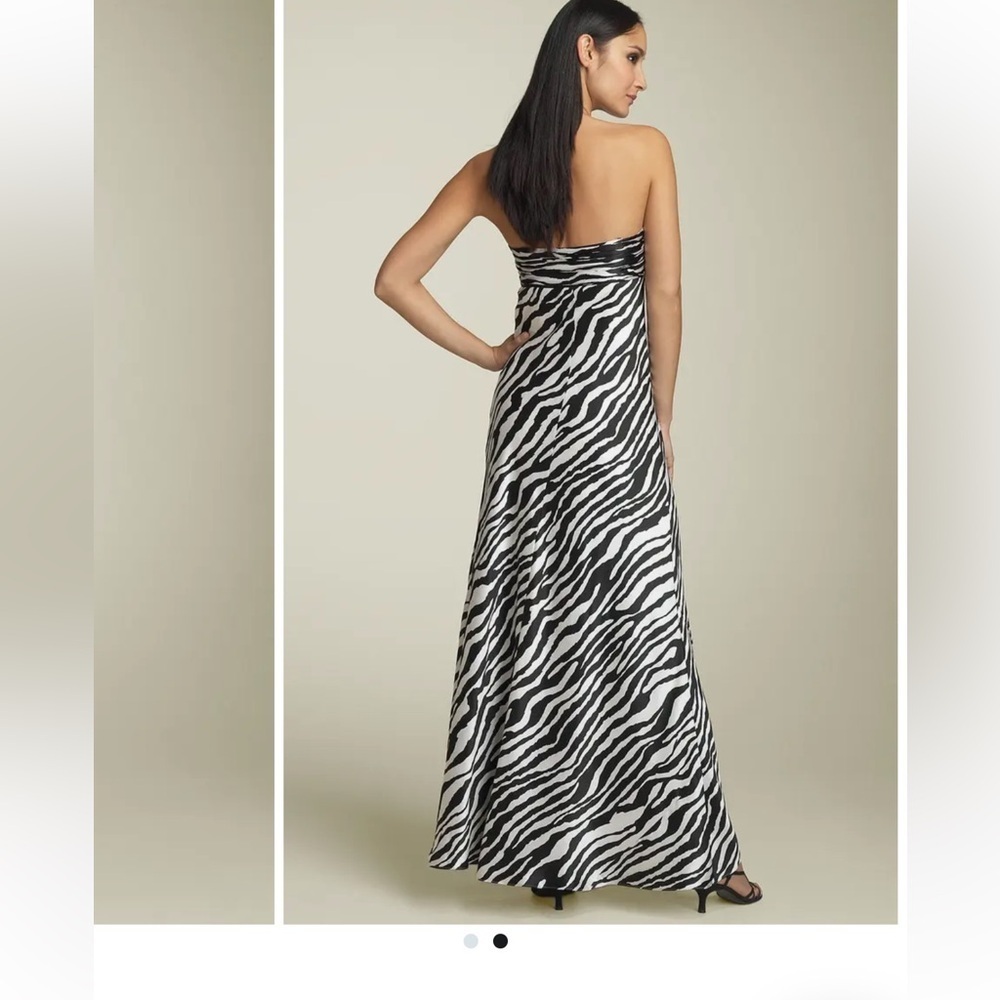 LAUNDRY by SHELLI SEGAL CHARMEUS gown, size 8 excellent condition fully lined - Picture 5 of 14